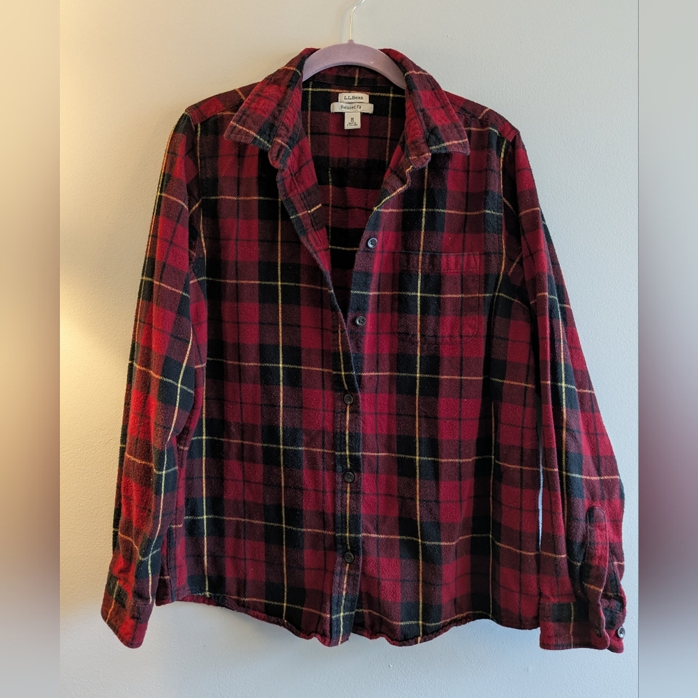 L.L. Bean Men's Red Plaid Shirt